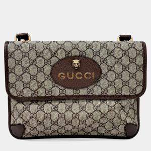 Pre Owned حقيبة ماسنجر من غوتشي جلد بني وبي في سي جي جي سوبريم