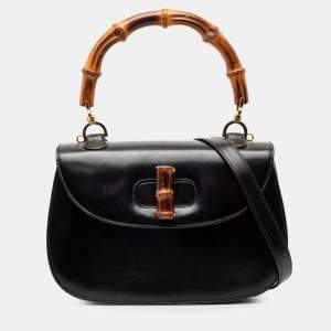 مملوكة مسبقًا غوتشي جلود عجل سوداء بامبو نايت