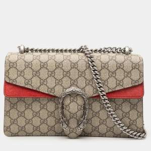 Pre Owned حقيبة كتف ديونيسوس متوسطة الحجم GG سوبريم بنية من غوتشي