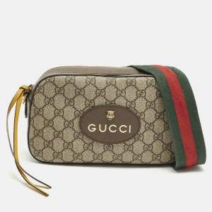Pre Owned Gucci Neo Vintage Beige/Ebony GG Supreme Canvas Messenger Bag