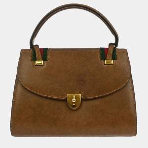 مملوكة مسبقًا Gucci Brown Leather Handbag