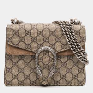 Pre Owned Gucci Brown Small GG Supreme Dionysus Crossbody