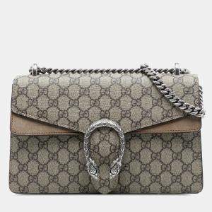 Pre Owned Gucci Brown Medium GG Supreme Dionysus Shoulder Bag