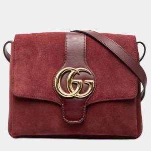 Pre Owned Gucci Red Medium Suede Arli Crossbody