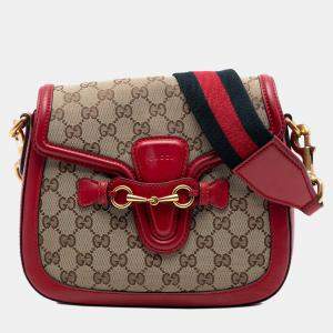 مملوكة مسبقًا Gucci Brown Medium GG Canvas Lady Web Crossbody