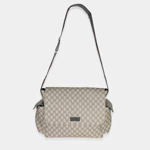 Pre Owned Gucci Beige GG Supreme Canvas Diaper Bag