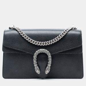 مملوكة مسبقًا Gucci Black Medium Leather Dionysus Shoulder Bag