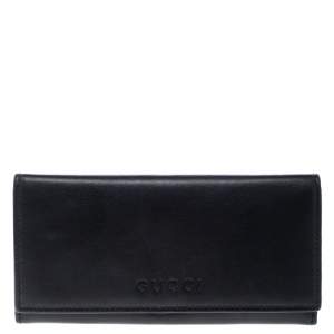 Gucci Black Leather Continental Wallet