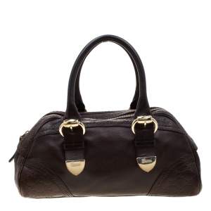 مملوكة مسبقًا Gucci Dark Brown Guccissima Leather Satchel