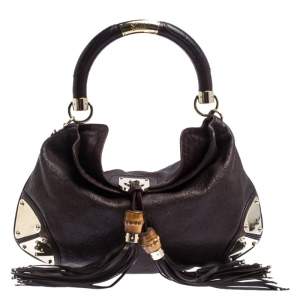مملوكة مسبقًا Gucci Brown Guccissima Leather Small Indy Hobo