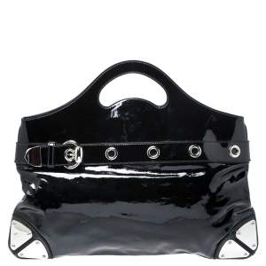 مملوكة مسبقًا Gucci Black Patent Leather Romy Tote
