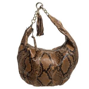 Pre Owned  Gucci Brown Python Tassel Sienna Hobo 