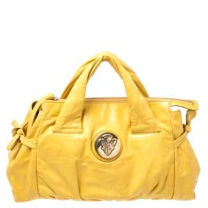 مملوكة مسبقًا Gucci Mustard Leather Hysteria Tote