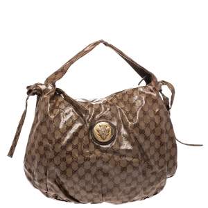 مملوكة مسبقًا Gucci Beige GG Crystal Canvas Hysteria Hobo