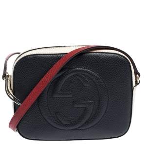 Pre Owned Gucci Tri Color Leather Small Soho Disco Shoulder Bag
