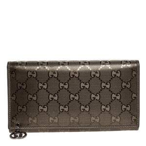 Gucci Pale Green Imprime Canvas Interlocking G Continental Wallet