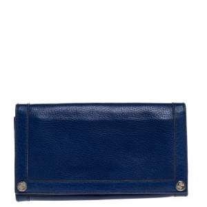 Gucci Royal Blue Leather Flap Continental Wallet