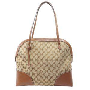 Pre Owned Gucci Brown GG Canvas And Leather Bree Bag