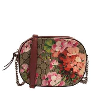 Pre Owned Gucci Multicolor Blooms GG Supreme Canvas and Leather Mini Chain Bag