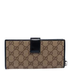 Gucci Beige/Brown GG Canvas and Leather Continental Wallet