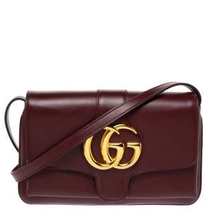 Gucci Burgundy Leather Small Arli Shoulder Bag