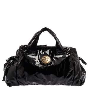 مملوكة مسبقًا Gucci Black Patent Leather Large Hysteria Tote