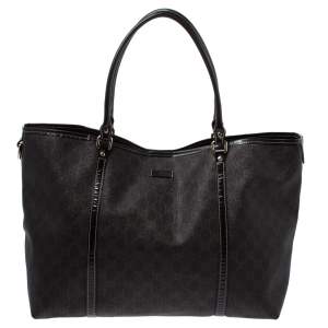 Pre Owned حقيبة غوتشي جوي كانفاس جي جي بني داكن وجلد لامع كبيرة