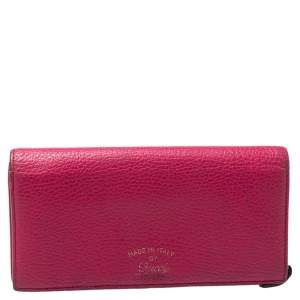 Gucci Magenta Leather Swing Continental Wallet