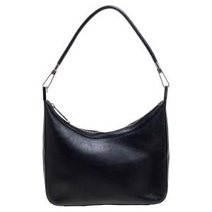 مملوكة مسبقًا Gucci Black Leather Top Zip Hobo