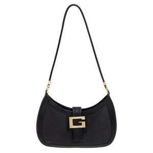 مملوكة مسبقًا Gucci Grey/Black Canvas and Leather Hobo