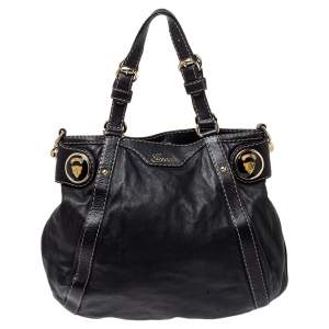 مملوكة مسبقًا حقيبة كتف غوتشي كرست بو ل جلد سوداء