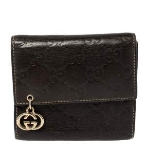 مملوكة مسبقًا Gucci Brown Guccissima Leather Trifold Wallet  