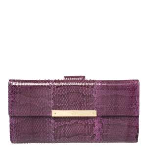 Gucci Purple Python Flap Wallet