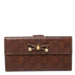Gucci Brown Guccissima Leather Princy Continental Wallet
