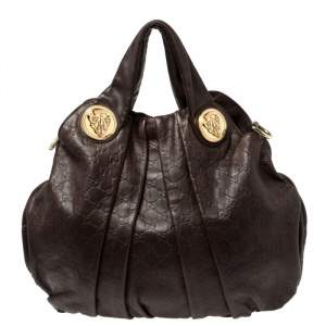 مملوكة مسبقًا Gucci Brown Guccissima Leather Large Hysteria Hobo