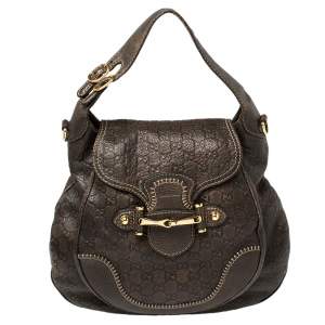 Pre Owned Gucci Brown Guccissima Leather Large New Pelham Hobo 