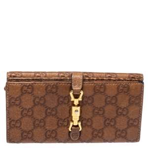 Gucci Brown Guccissima Leather Jackie Continental Wallet