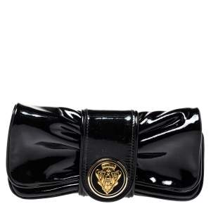 Pre Owned Gucci Black Patent Leather Hysteria Clutch