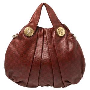 مملوكة مسبقًا Gucci Copper Guccissima Leather Large Hysteria Hobo