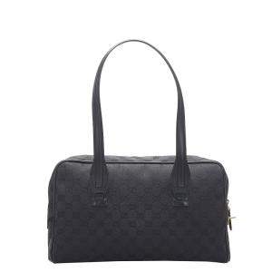 Gucci Black  GG Canvas Shoulder Bag