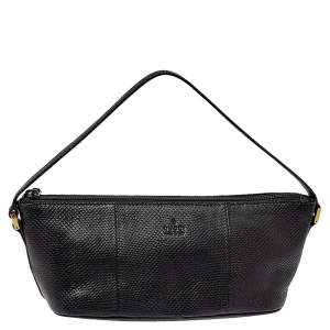 مملوكة مسبقًا Gucci Black Lizard Baguette Bag