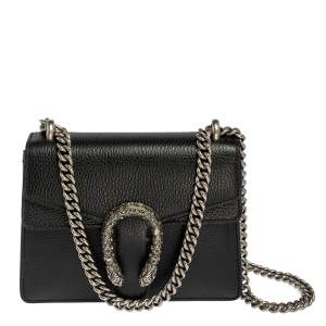 مملوكة مسبقًا Gucci Black Leather Mini Dionysus Shoulder Bag
