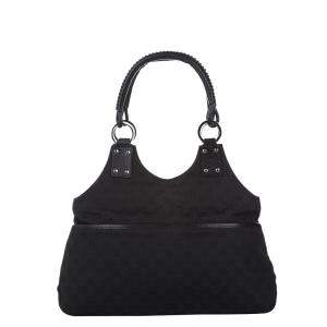 Gucci Black Canvas Fabric Shoulder Bag