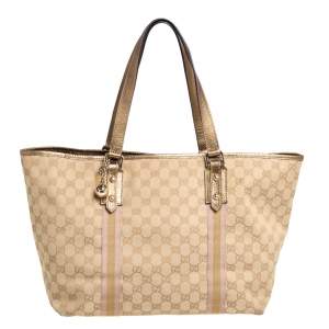 Pre Owned Gucci Beige GG Canvas Jolicoeur Tote 