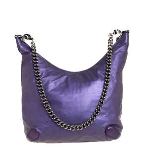 مملوكة مسبقًا حقيبة يد هوبو غوتشي غالاكسي جلد بنفسجي