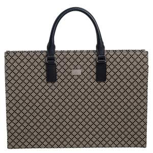 Pre Owned Gucci Beige Diamante Canvas Tote
