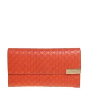 Gucci Orange Microguccissima Leather Continental Wallet