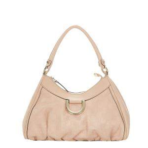 Gucci Beige Leather  Abbey D-Ring Hobo Bag