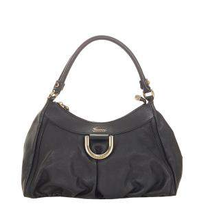 Gucci Black Leather  Abbey Hobo Bag