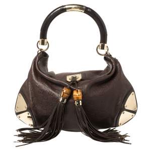 Gucci Brown Guccissima Leather Medium Babouska Indy Hobo